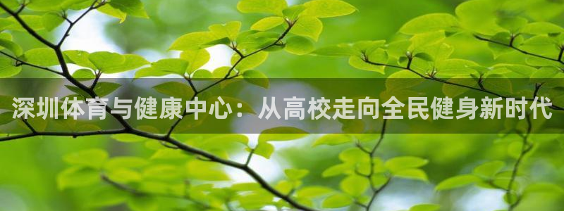沐鸣平台主管：深圳体育与健康中心：从高校走向全民健身新时代